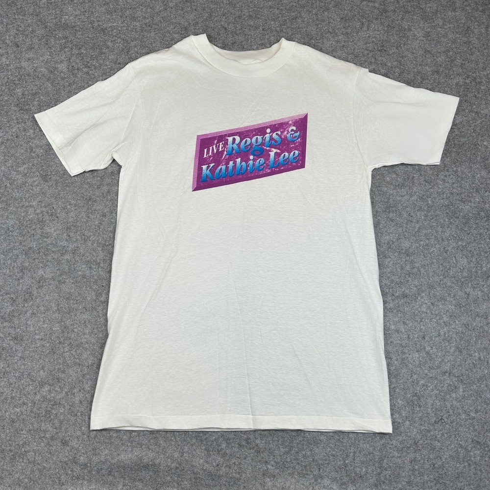 Vtg Live Regis and Kathie Lee Shirt 90s TV Promo Hanes Beefy T Single Stitch L